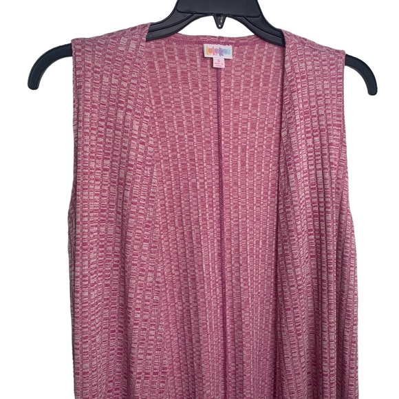 Lularoe Womens Size S Joy Vest Long Pink Textured 172625 - Picture 3 of 9